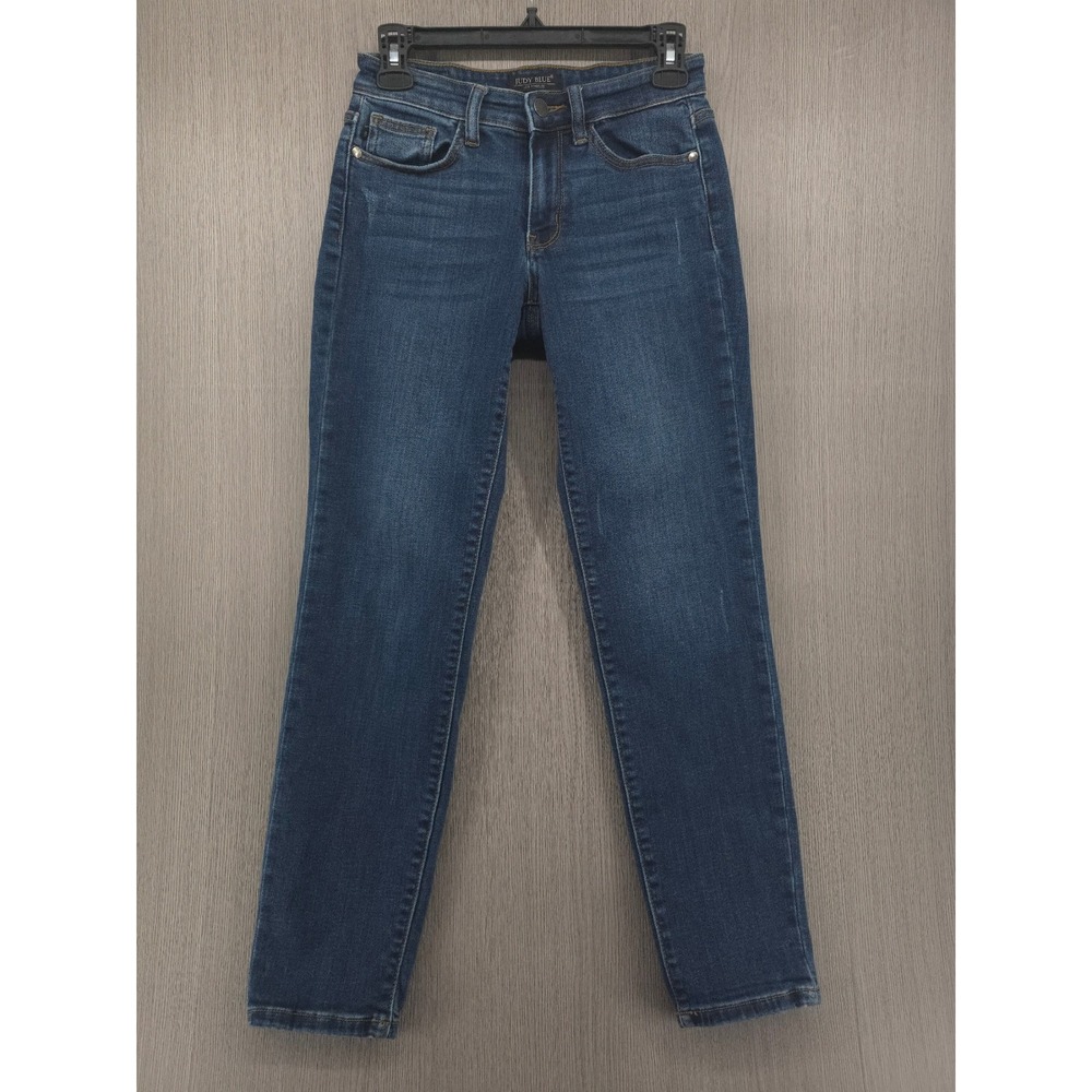 Judy Blue Slim Fit Skinny Mid Rise Blue Stretch Denim Jeans Womens 1/25